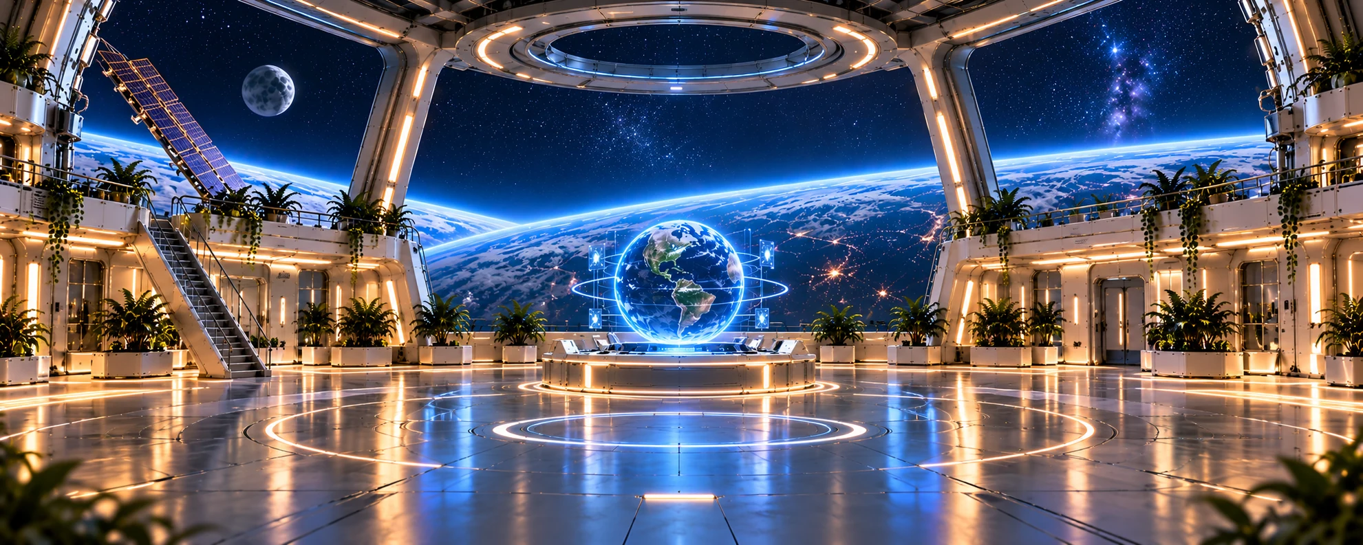 The SI orbital research station, overlooking Earth